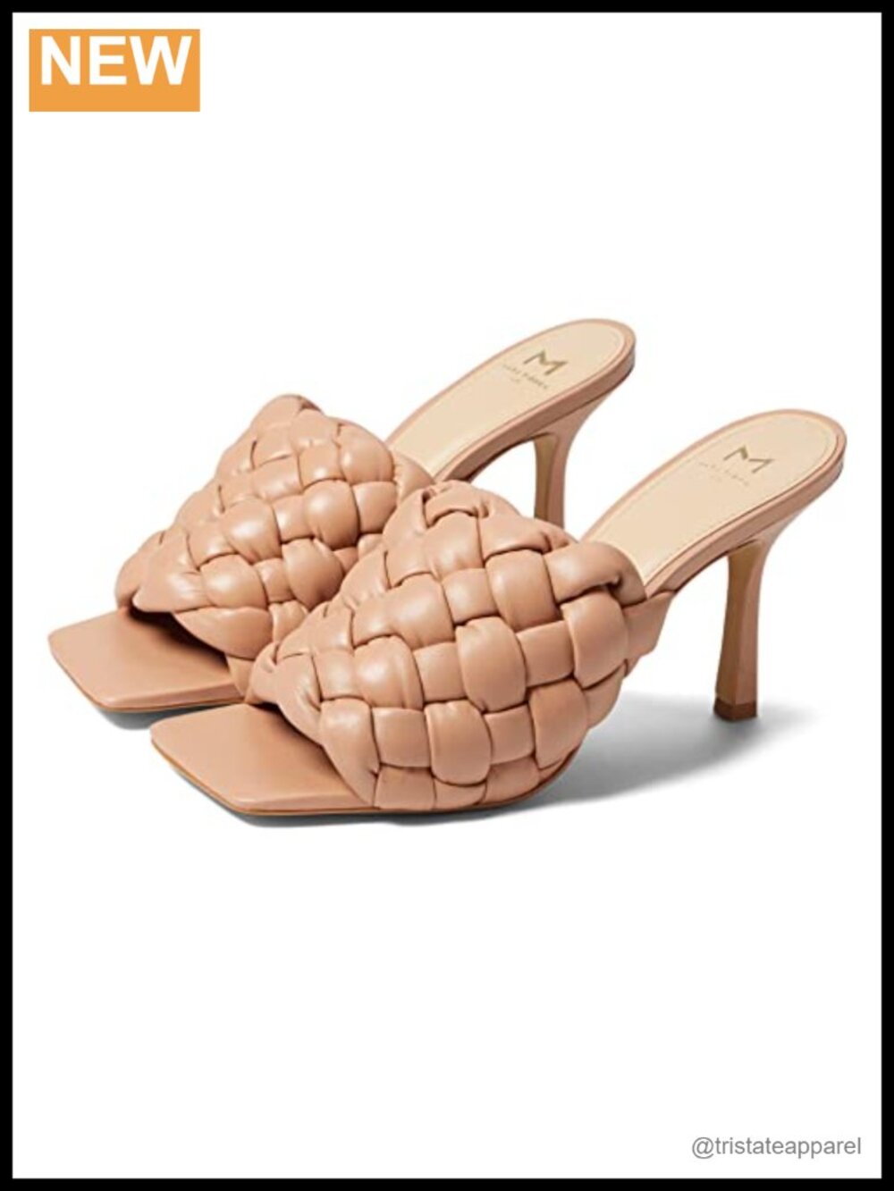 Marc Fisher LTD Heeled Sandals – Leather Stiletto Round Toe Ankle Strap Slip On